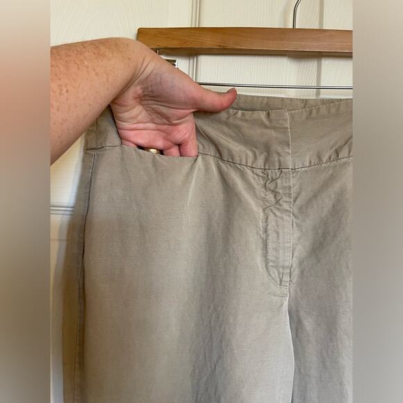 Eileen Fisher Linen Blend Light Weight Wide Leg Low Rise Beige Boho Pants Size12 - Picture 12 of 13